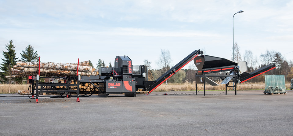 Palax C1000 circular saw firewood processor